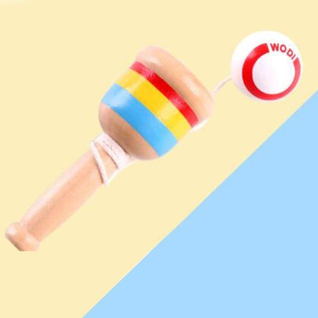 Bilboquet en Bois Montessori - Jouet de Qualité | Montessori Arc-en-ciel Montessori