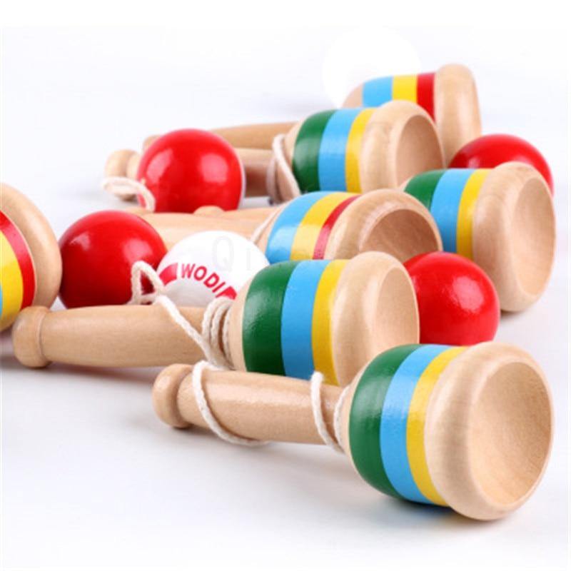 Bilboquet en Bois Montessori - Jouet de Qualité | Montessori Arc-en-ciel Montessori