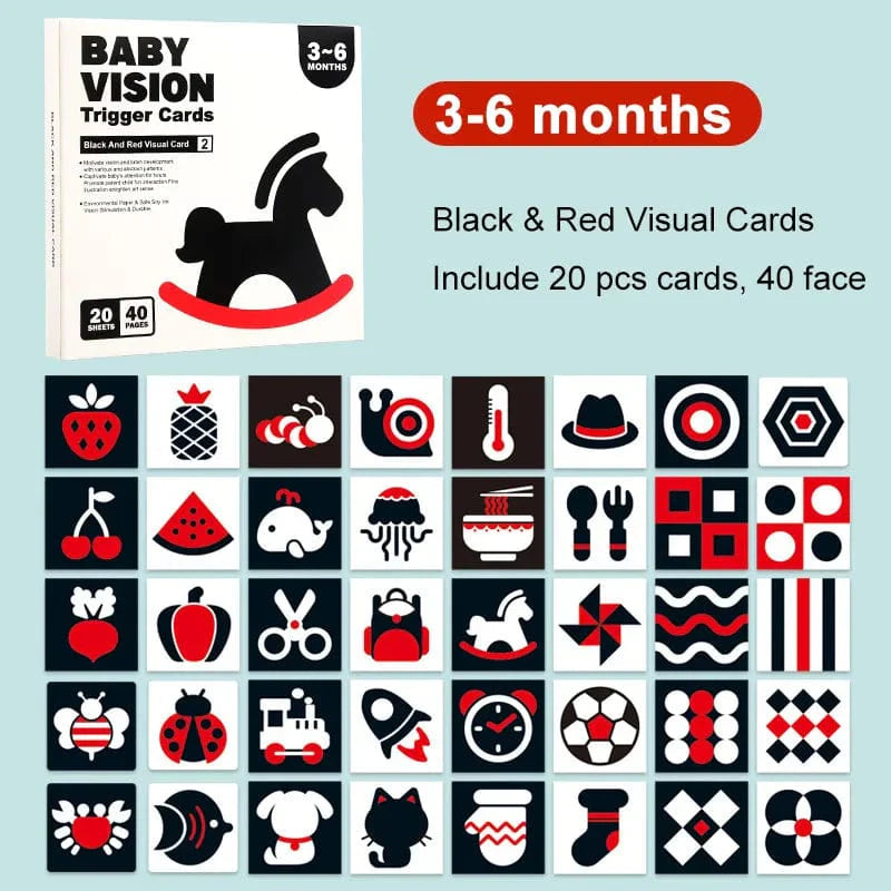 Cartes de stimulation visuelle pour bébé Montessori | Montezzori 3-6 mois Montezzori