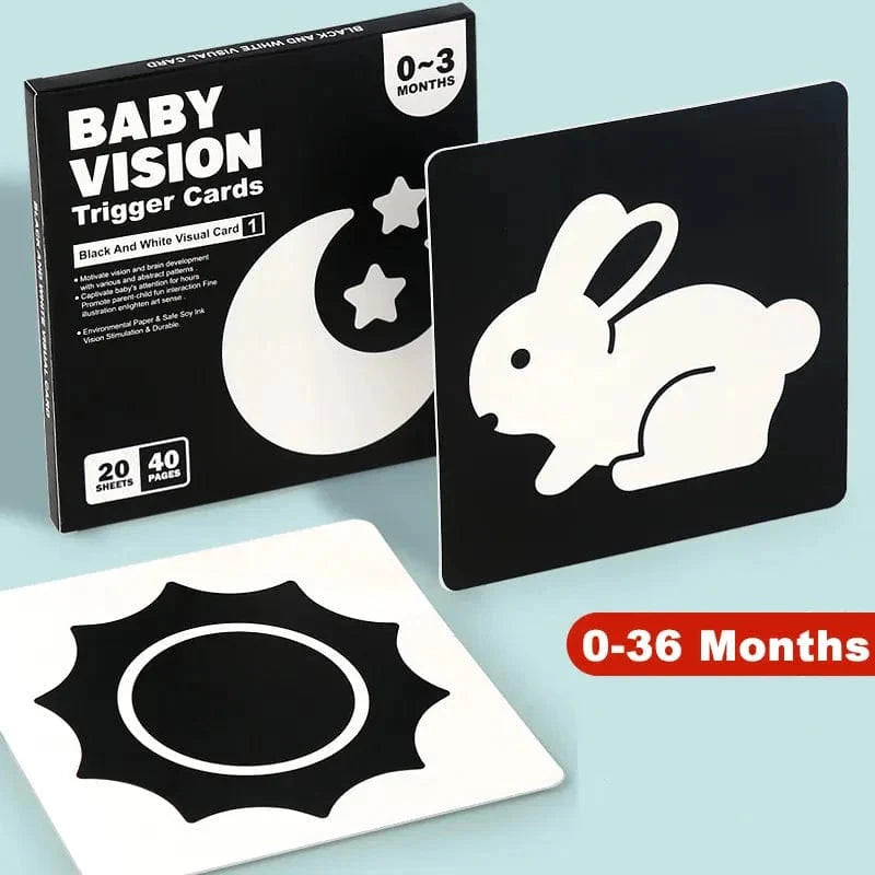 Cartes de stimulation visuelle pour bébé Montessori | Montezzori Montezzori