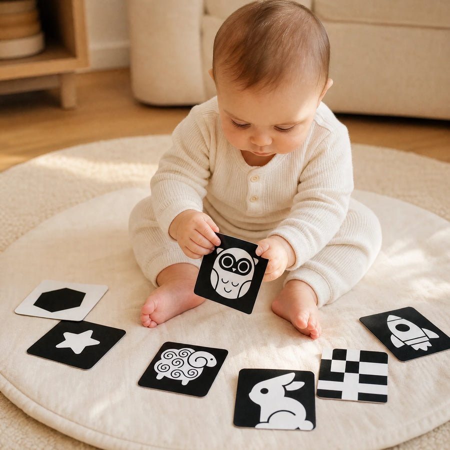 Cartes de stimulation visuelle pour bébé Montessori - Utilisation du produit