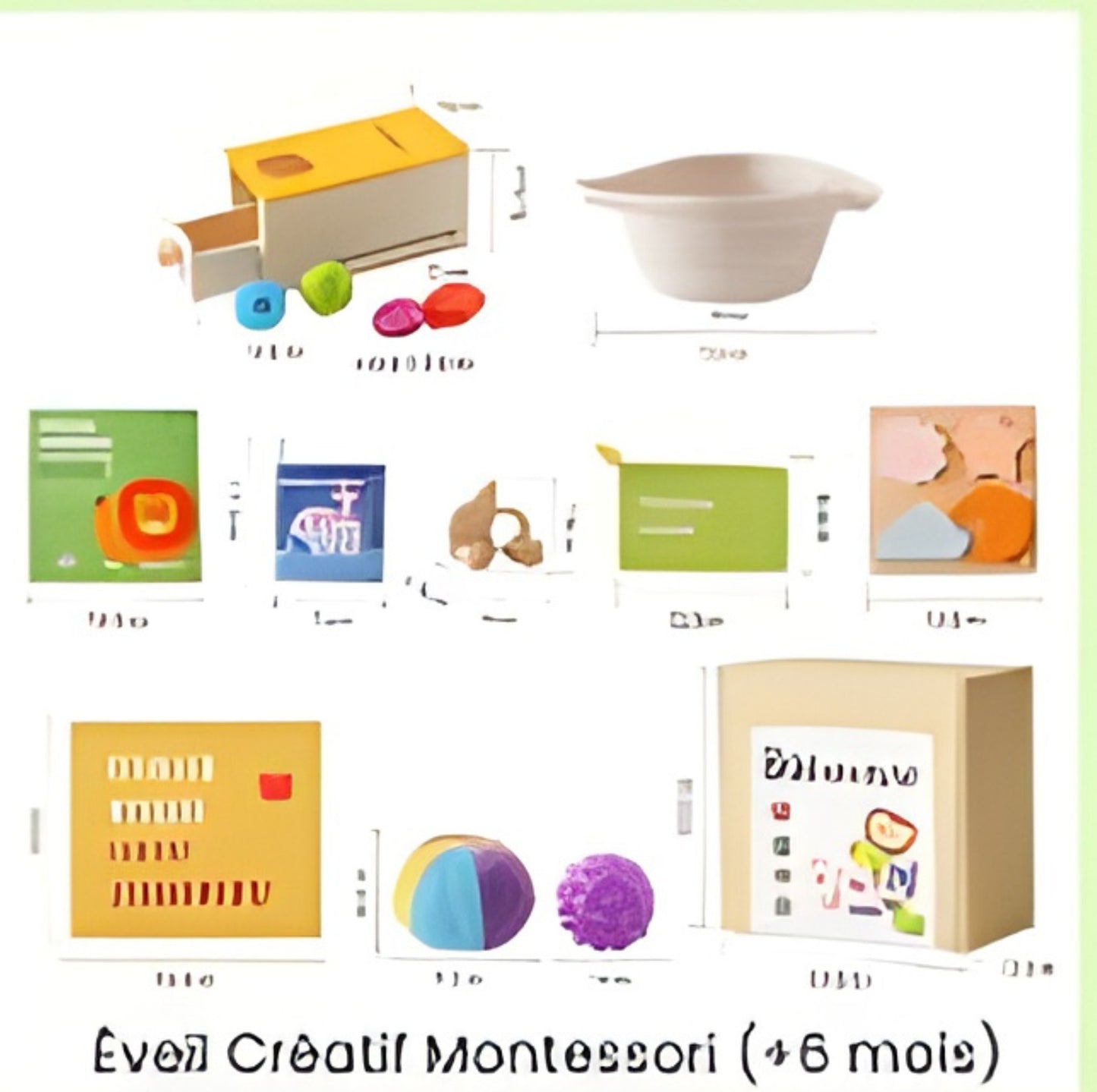 Les 5 Coffrets Montessori Bébé 0-18 Mois – Cadeau de Naissance ou Anniversaire