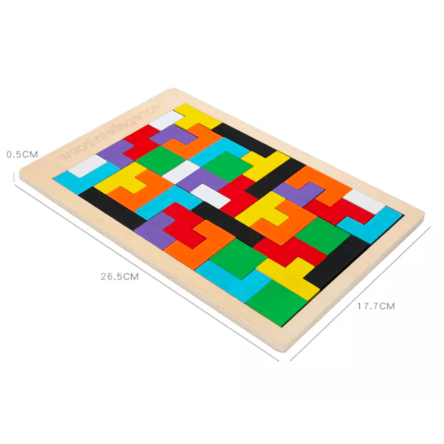 Colorful 3D Puzzle - Jouet éducatif en bois Tangram Montessori | Montessori A Montessori