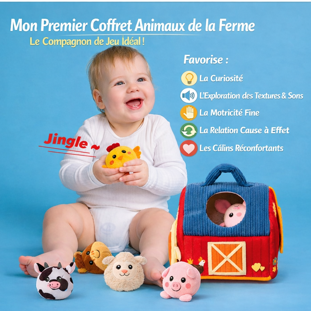 Maison Sensorielle Montessori – Jouet Ferme Animaux pour Bébé