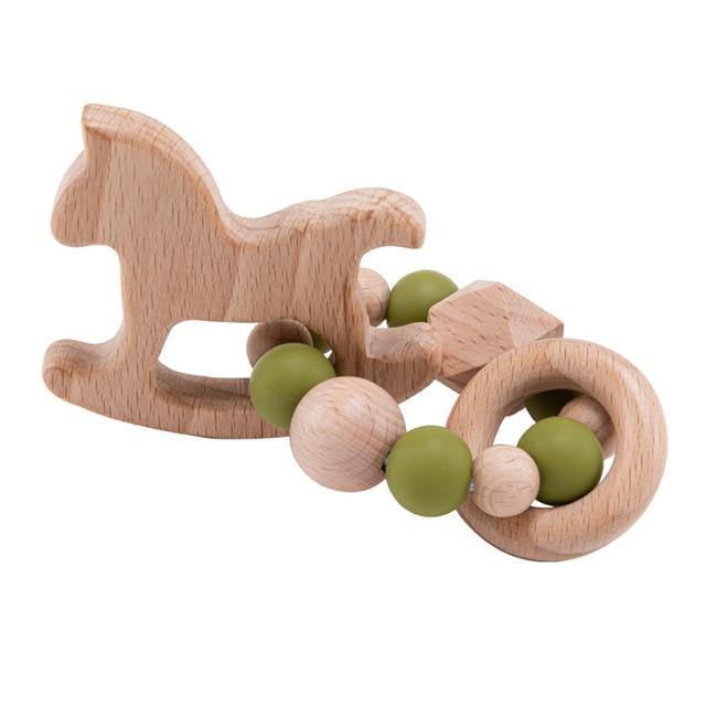 Hochet en Bois Cheval Montessori - Édition Exclusive | Montezzori Montezzori