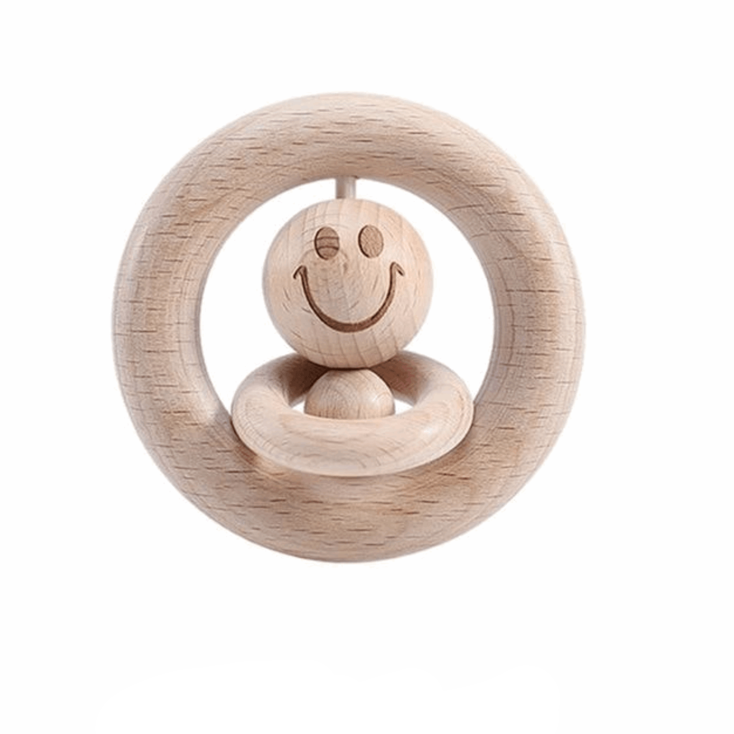 Hochet en Bois Emoji Montessori Premium | Montezzori Montezzori