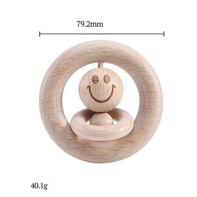 Hochet en Bois Emoji Montessori Premium | Montezzori Montezzori