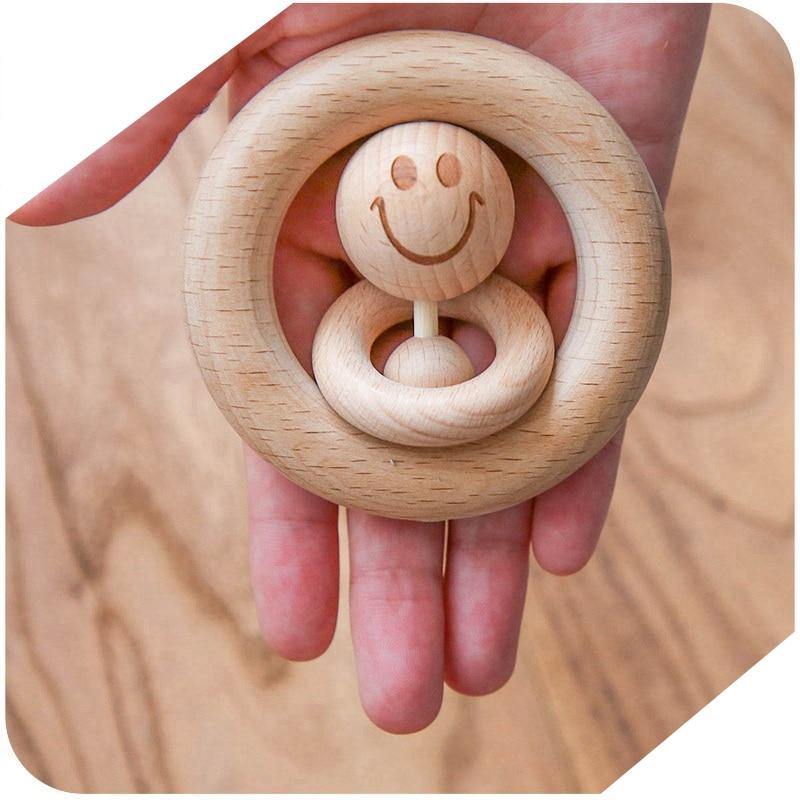 Hochet en Bois Emoji Montessori Premium | Montessori Montessori