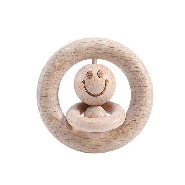 Hochet en Bois Emoji Montessori Premium | Montezzori Montezzori