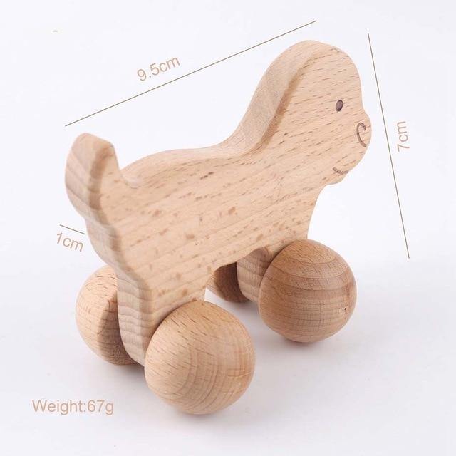 Hochet en Bois Montessori Chien Joyeux | Montezzori Montezzori