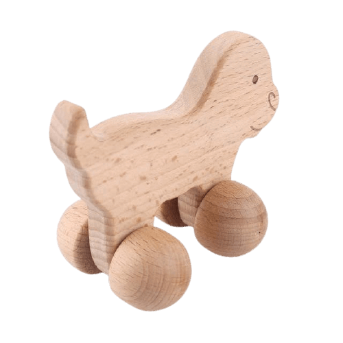 Hochet en Bois Montessori Chien Joyeux | Montezzori Montezzori