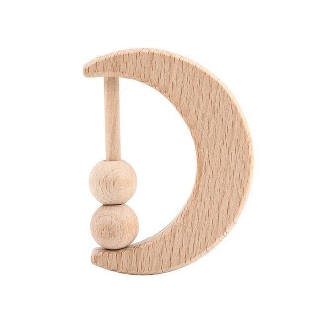 Hochet Lune Montessori - Bois Naturel | Montessori Montessori