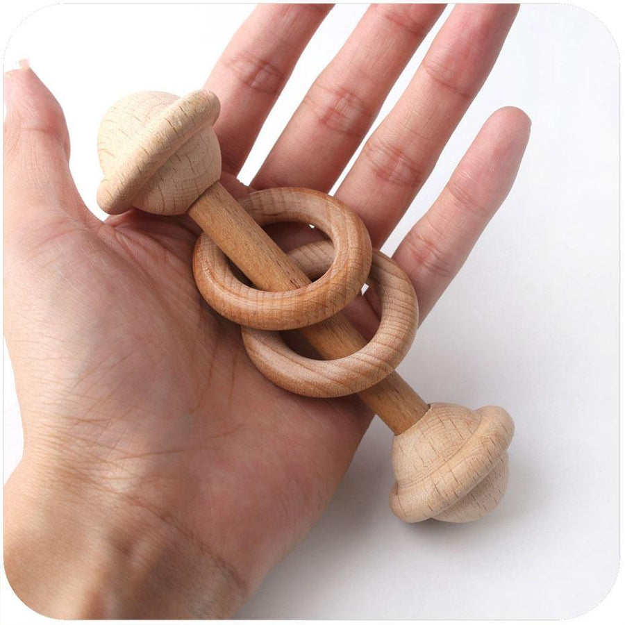 Hochet Montessori en Bois avec Anneau | Montessori Montessori