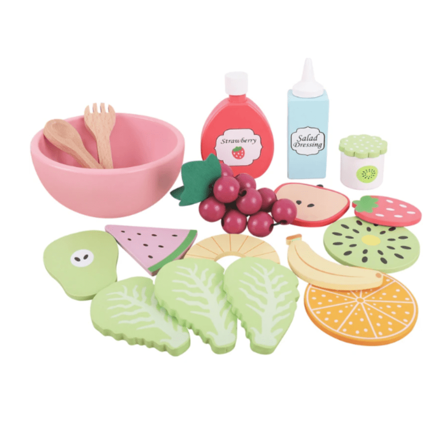 Jeu de cuisine en bois Montessori - Salade de fruits et crudités | Montessori Montessori