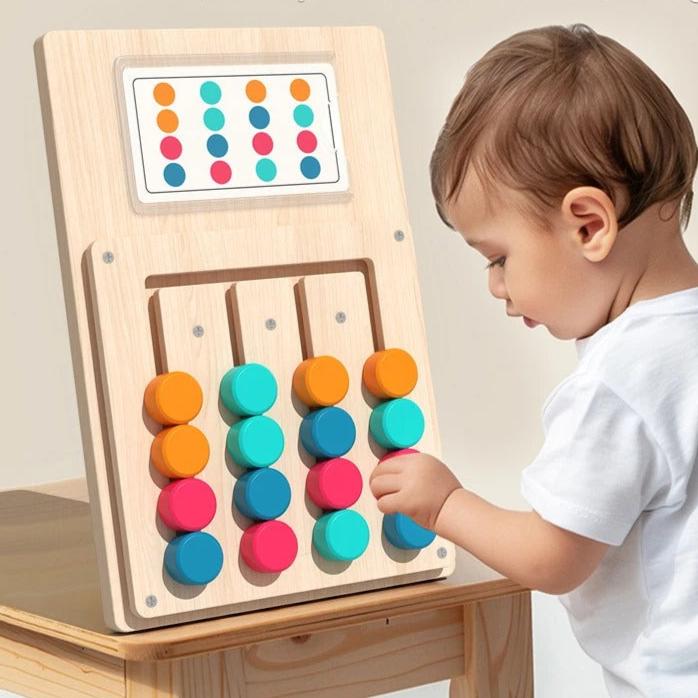 Jeu de Logique en Bois avec 24 Défis Progressifs et Cartes
