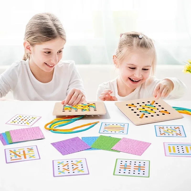 Jouet à Enfiler Montessori en Bois – Coordination et Apprentissage Ludique