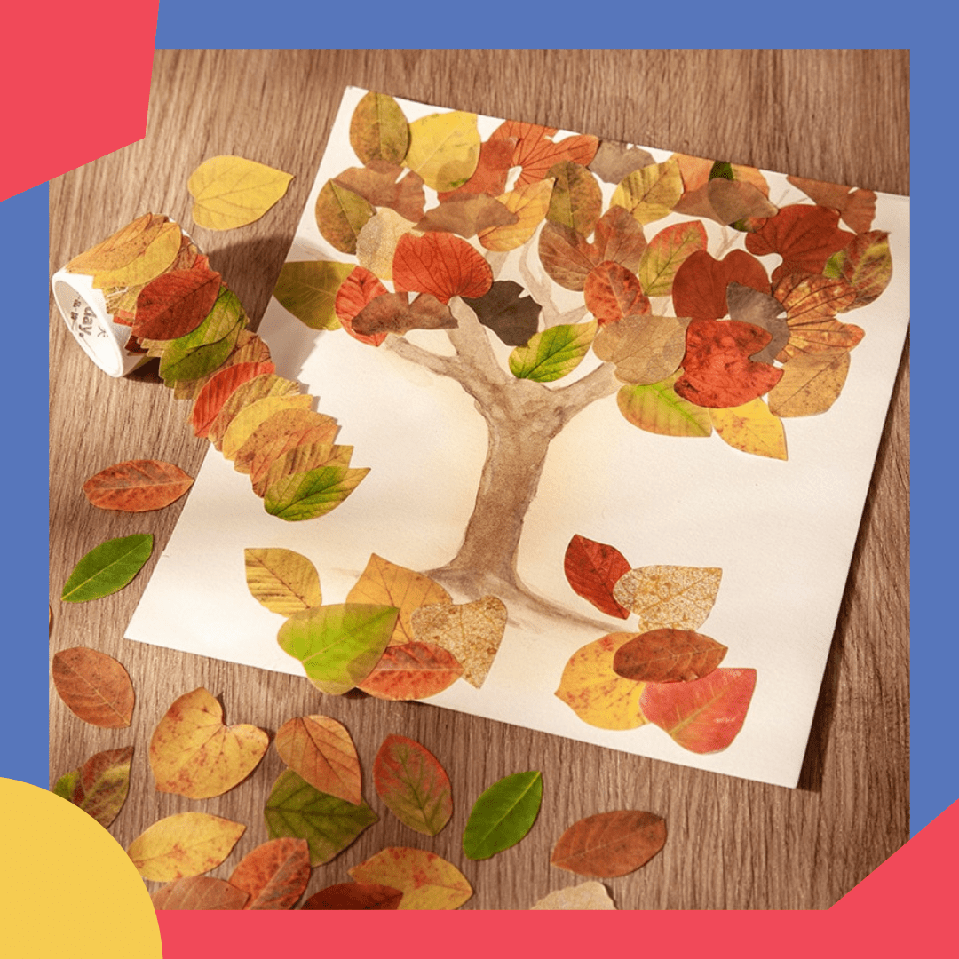 Lot d'autocollants Feuilles d'Automne en Washi Montessori Eco-Friendly | Montezzori Montezzori