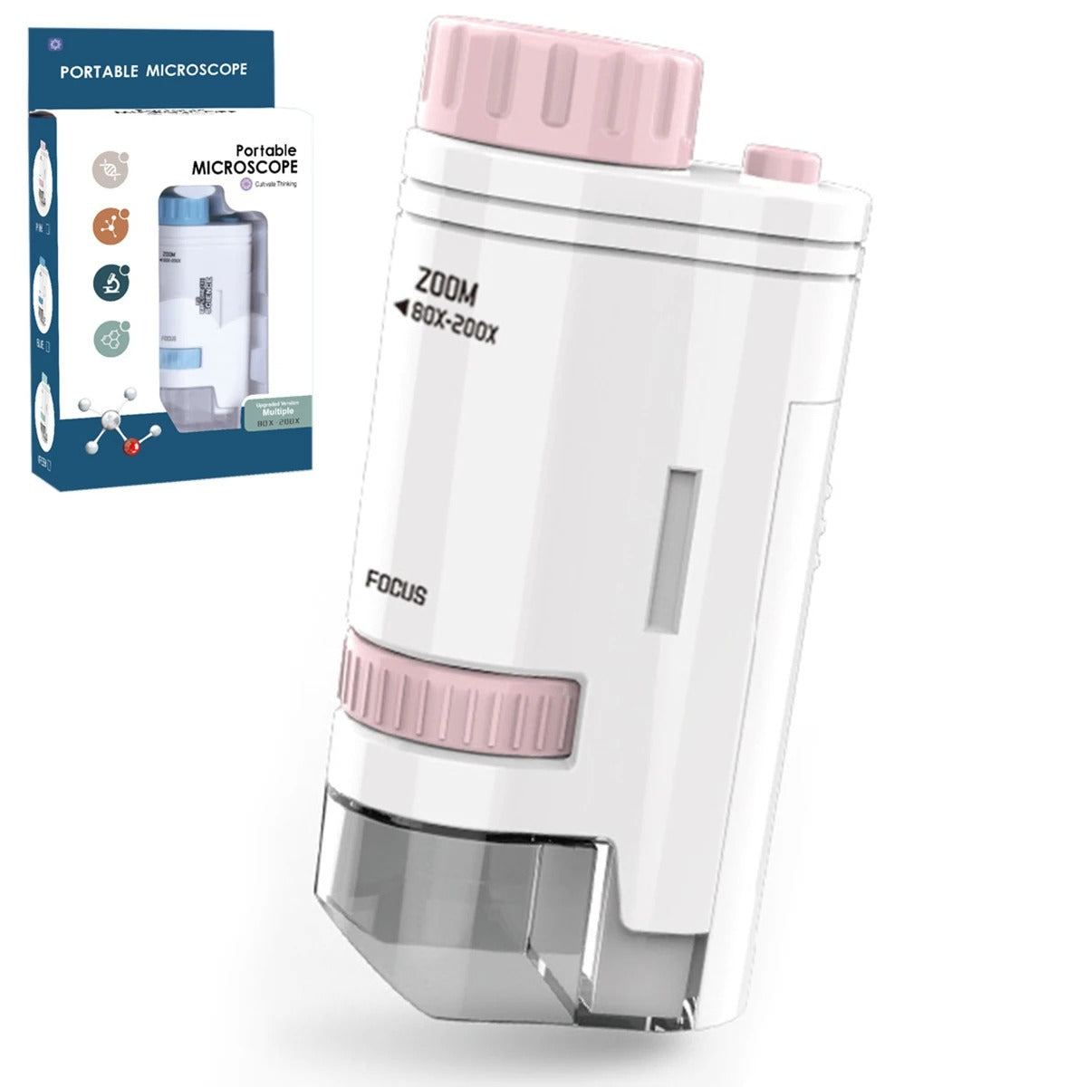 🔬 Microscope de Poche Portable pour Enfants – Grossissement jusqu'à 120x