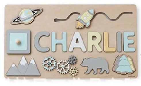 Puzzle en Bois Personnalisé avec Prénom – Cadeau Éducatif et Ludique