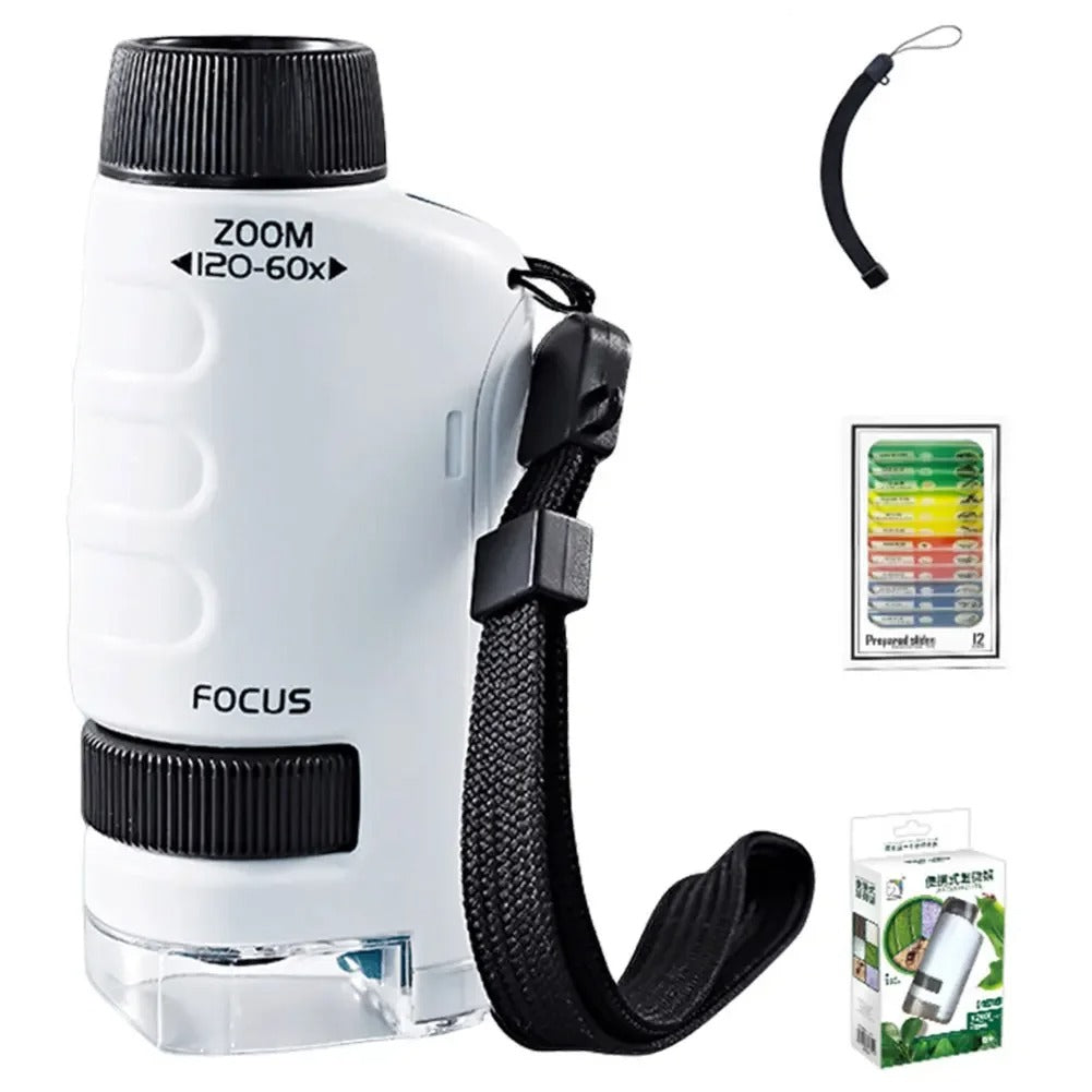 🔬 Microscope de Poche Portable pour Enfants – Grossissement jusqu'à 120x