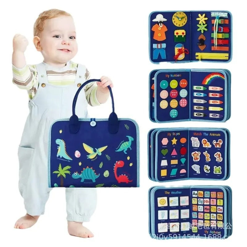 🎒 Busy Board Éducatif 7-en-1 – Jouet Sensoriel pour Tout-Petits
