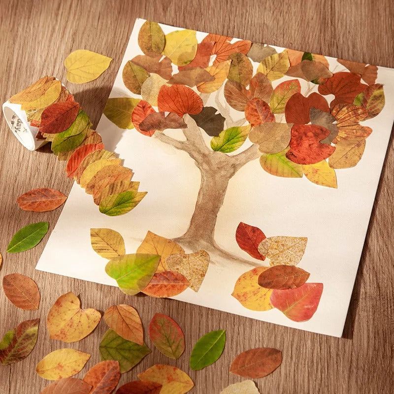 Autocollants Feuilles d'Automne en Washi 50 Pièces