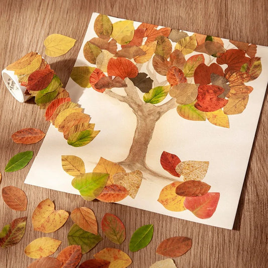 Lot d'autocollants Feuilles d'Automne en Washi Montessori Eco-Friendly