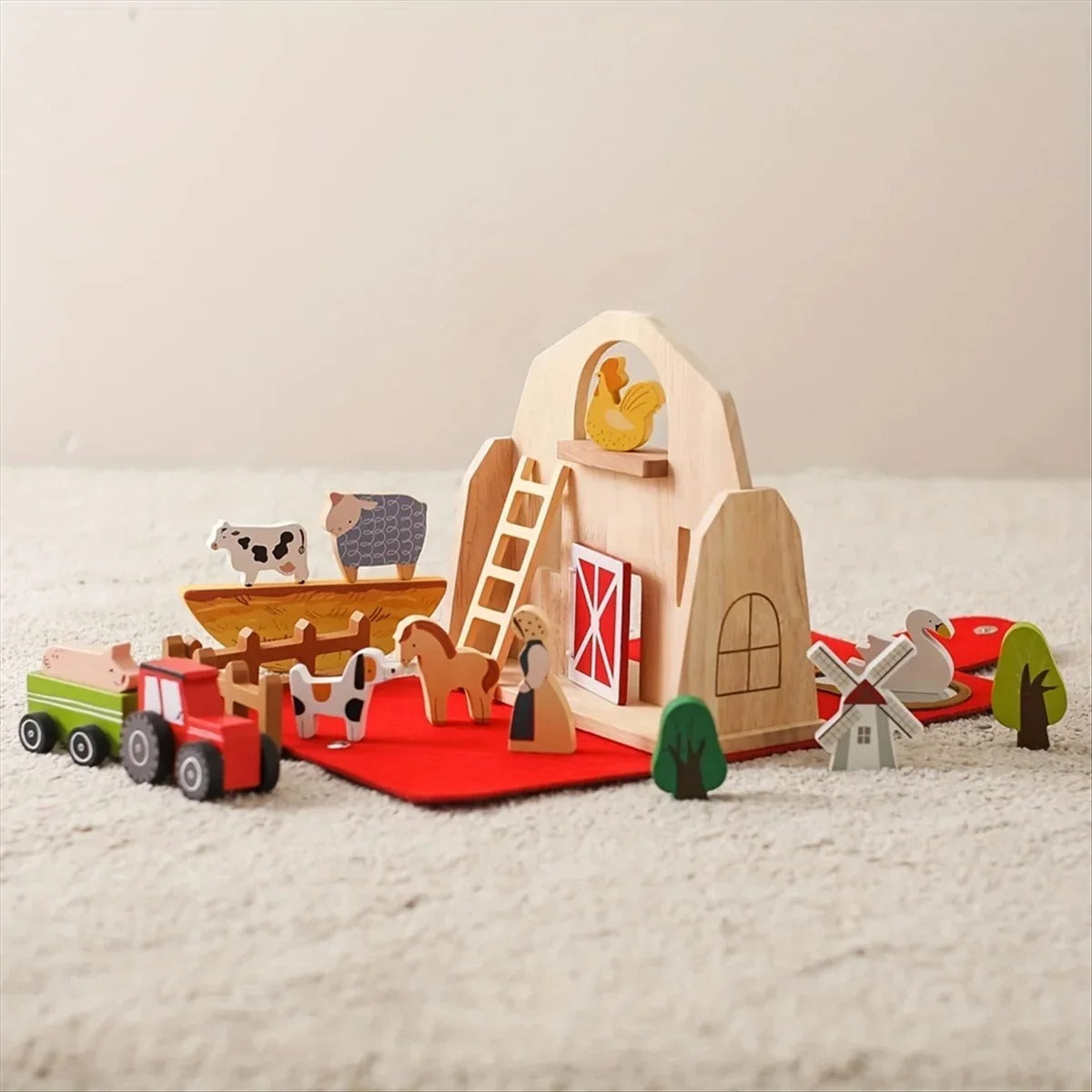 Ferme Jouet Enfant – Mallette Éducative en Bois avec Animaux | Jeu d'Imitation Montessori