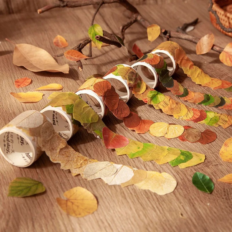 Lot d'autocollants Feuilles d'Automne en Washi Montessori Eco-Friendly