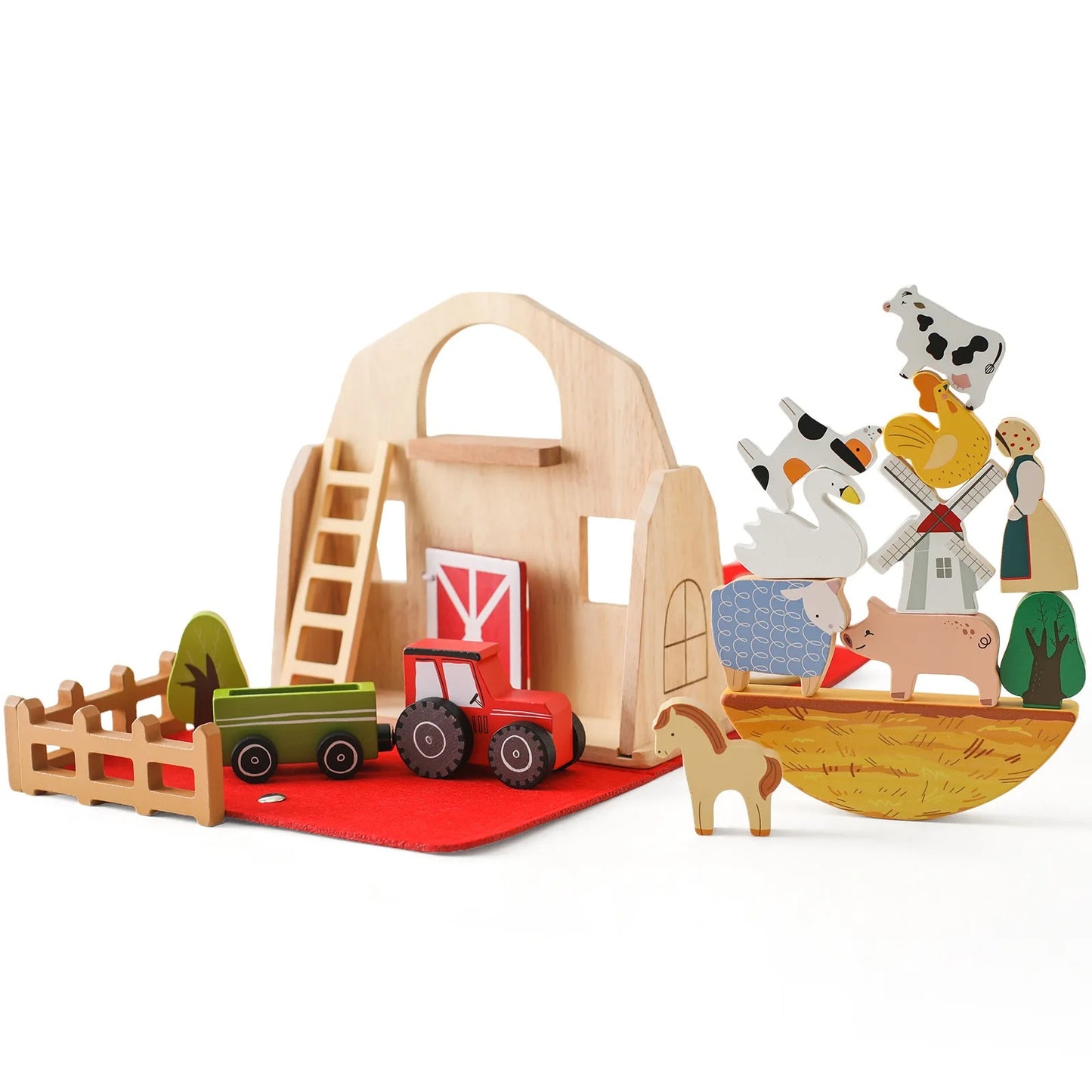 Ferme Jouet Enfant – Mallette Éducative en Bois avec Animaux | Jeu d'Imitation Montessori