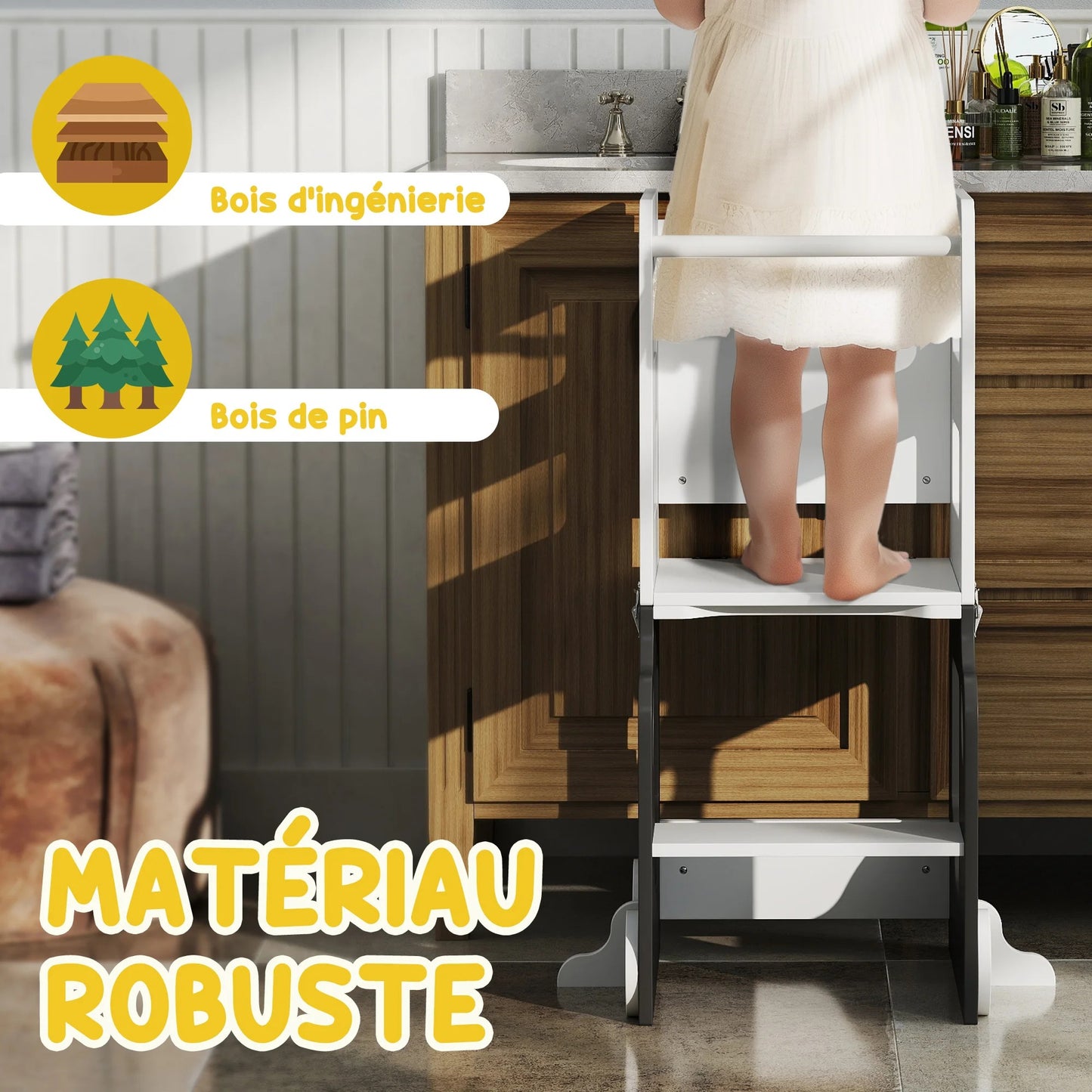 Tour d'observation : Table et chaise Montessori 2-en-1