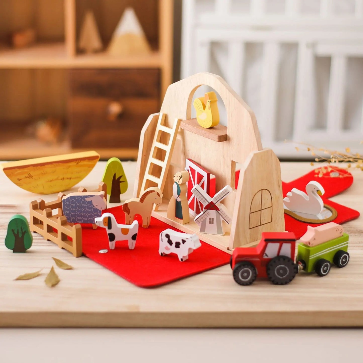 Ferme Jouet Enfant – Mallette Éducative en Bois avec Animaux | Jeu d'Imitation Montessori