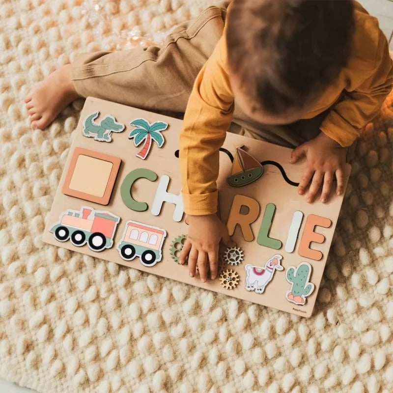 Puzzle en Bois Personnalisé avec Prénom – Cadeau Éducatif et Ludique