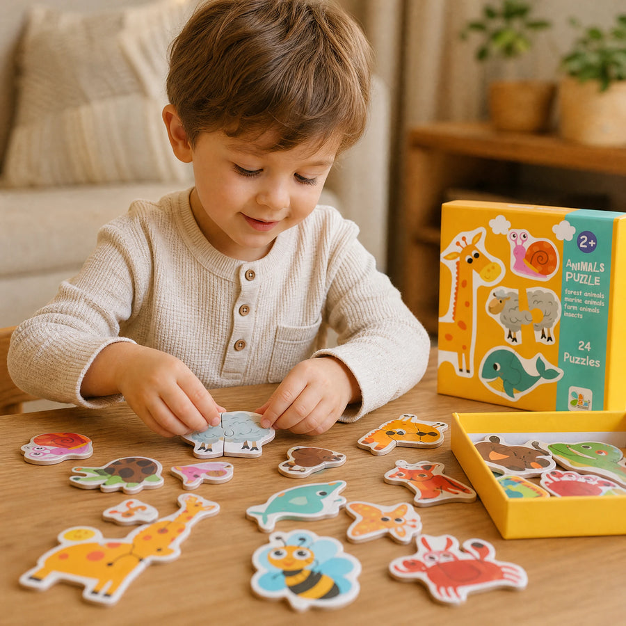 Matching Puzzle Éducatif: Découvre les Animaux, les Fruits et la Circulation en Montessori - Utilisation du produit