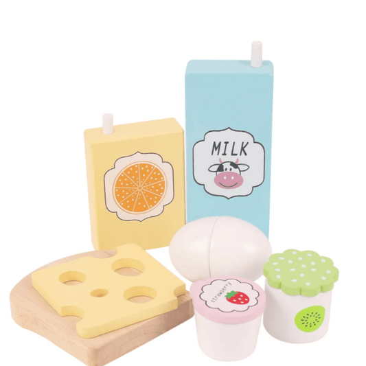 Objets en bois pour un goûter montessori aux produits laitiers | Montezzori Produits laitiers Montezzori