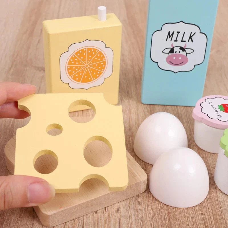 Objets en bois pour un goûter montessori aux produits laitiers | Montessori Produits laitiers Montessori