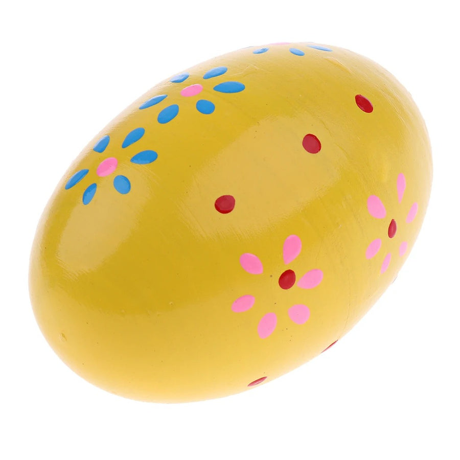 Œuf Musical Bois Coloré avec Motifs Peints