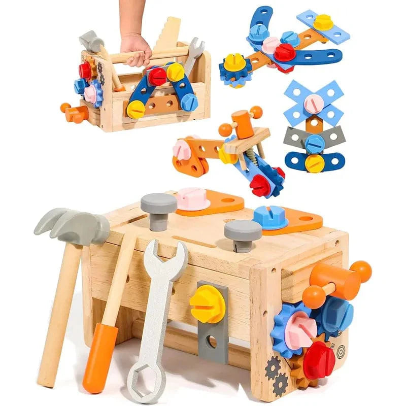 Outils de bricolage pour enfants en bois - Caisse à outils et jouets d'imitation Montessori | Montezzori Montezzori