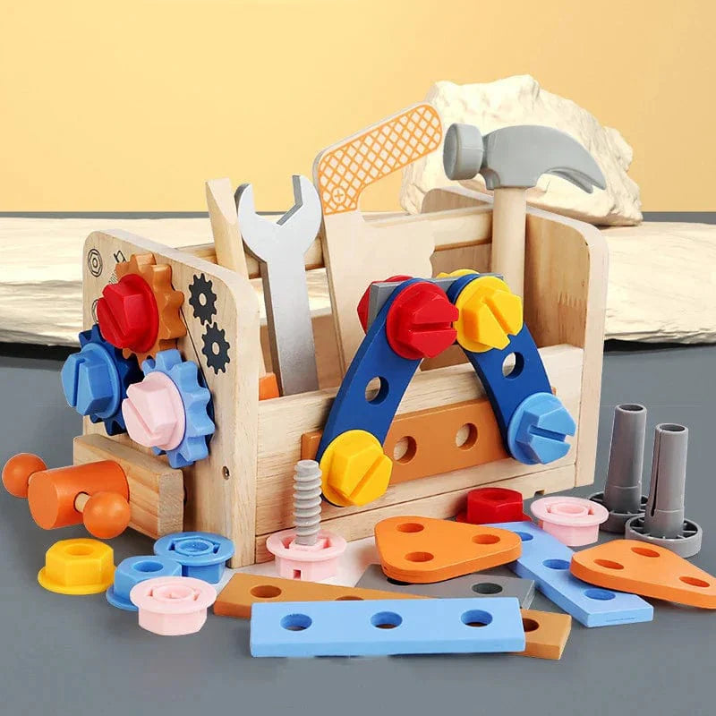 Outils de bricolage pour enfants en bois - Caisse à outils et jouets d'imitation Montessori | Montessori Boite à outils 1 Montessori