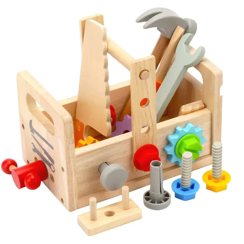 Outils de bricolage pour enfants en bois - Caisse à outils et jouets d'imitation Montessori | Montessori Boite à outils 2 Montessori