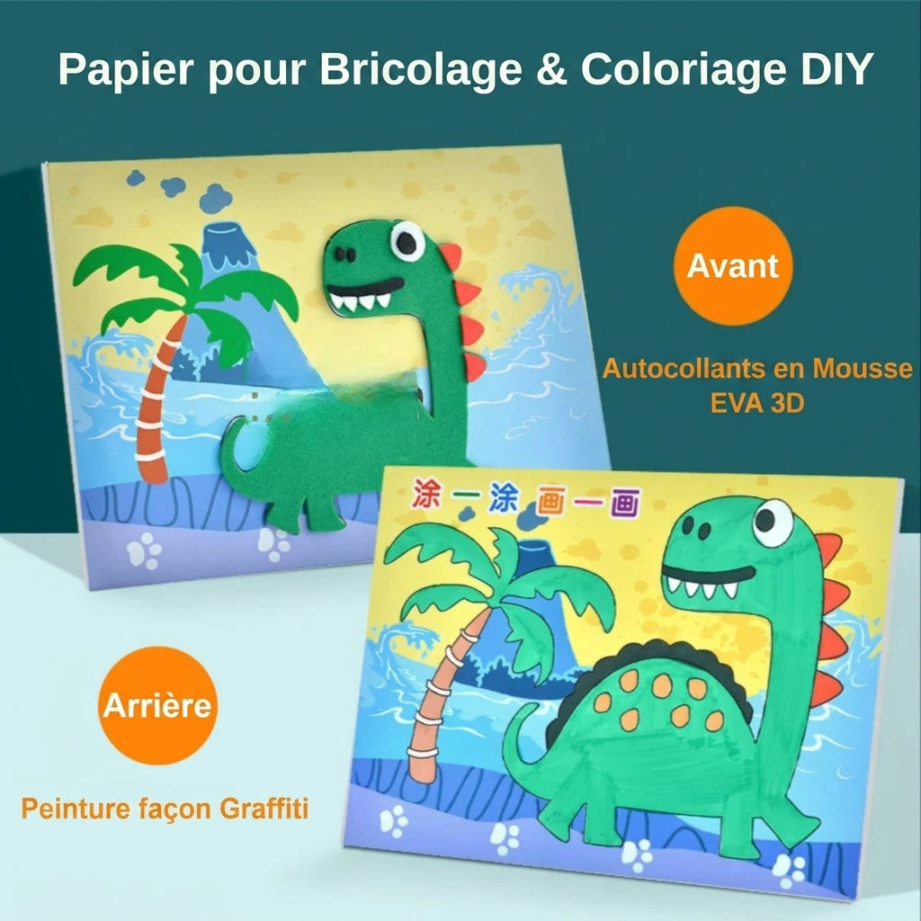 Puzzles autocollants en 3D en mousse EVA - Pack de 10/12 feuilles