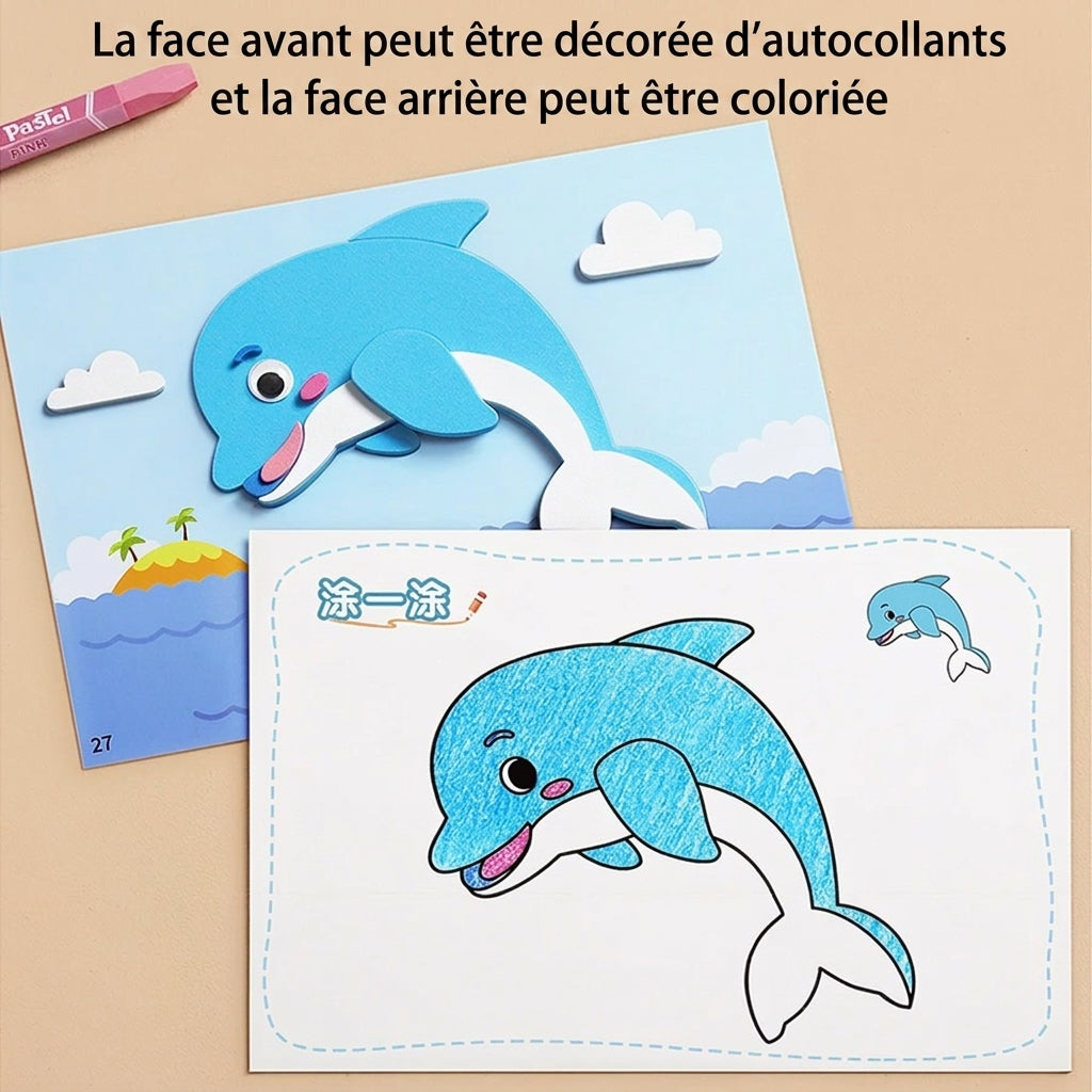 Puzzles autocollants en 3D en mousse EVA - Pack de 10/12 feuilles