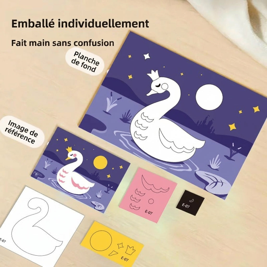Puzzles autocollants en 3D en mousse EVA - Pack de 10/12 feuilles