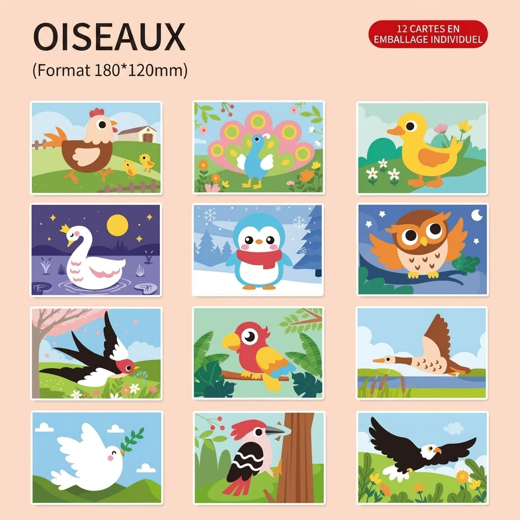 Puzzles autocollants en 3D en mousse EVA - Pack de 10/12 feuilles