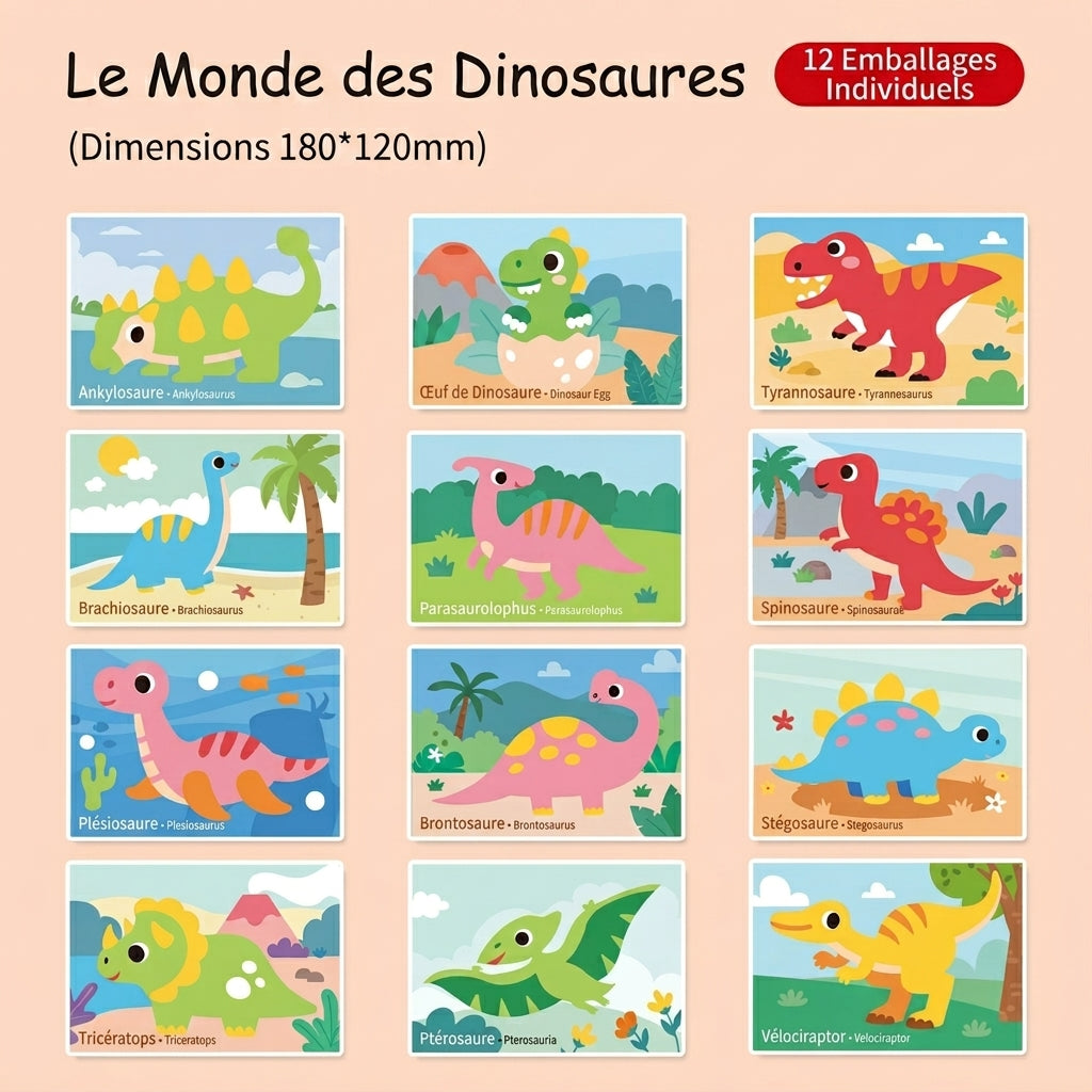 Puzzles autocollants en 3D en mousse EVA - Pack de 10/12 feuilles