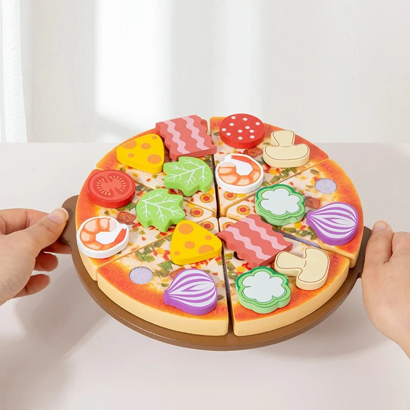 Montessori Pizza – Jeu Éducatif en Bois pour Enfant (Dès 2 ans)