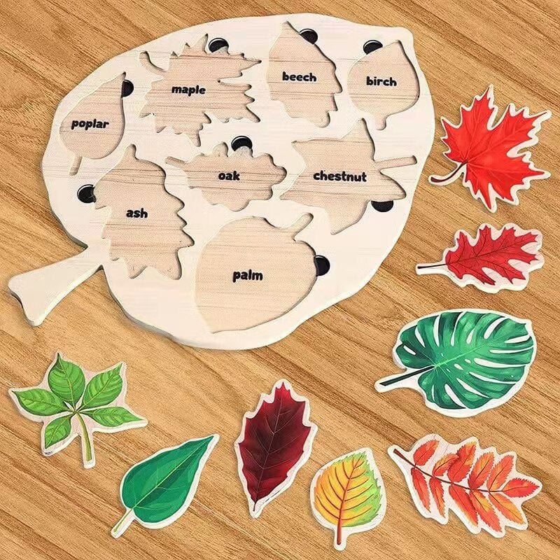 Puzzle en Bois d'Apprentissage Montessori Feuilles | Montessori small size Montessori