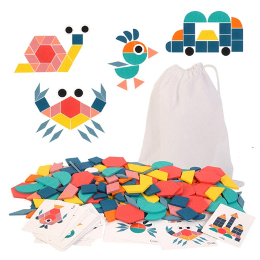 Puzzle géométrique Montessori - 180 pièces | Montessori puzzle Montessori