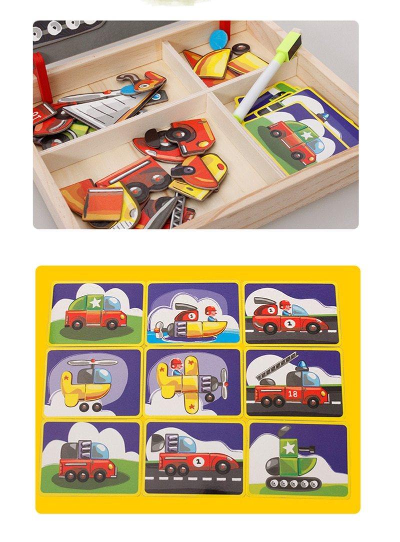 Puzzle Magnétique - Moyens de Transport Montessori Deluxe | Montezzori Montezzori