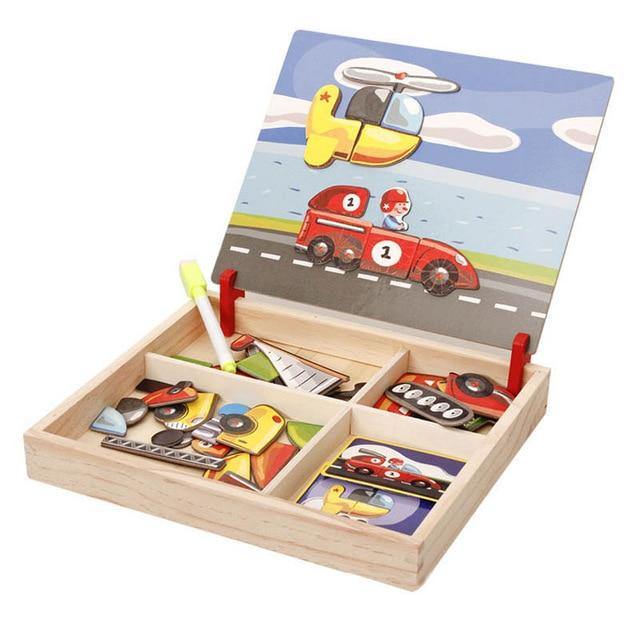 Puzzle Magnétique - Moyens de Transport Montessori Deluxe | Montezzori Montezzori